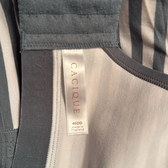 Cacique Gray & White Striped Bra - Picture 3 of 3
